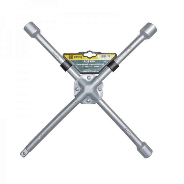 Ключ гаечный четырехсторонний (баллонный) ROSSVIK 17х19х21х1/2", 400мм CW1719