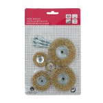 Щетки по металлу для дрели/шуруповерта, набор 5 шт., латунированная сталь OPTIMUS-BR110