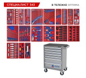 Набор инструментов 343 предмета, СПЕЦИАЛИСТ 343, в серой тележке МАСТАК 52-07343G