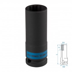 Головка торцевая ударная глубокая двенадцатигранная 1/2, 20 мм KING TONY 443020M