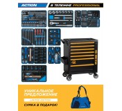 Набор инструментов 327 предметов, ACTION, в черной тележке KING TONY 9G38-327MRV40