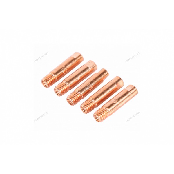 Сварочный наконечник для горелки MIG/MAG E-CU, M6x25, 1 мм, 5 шт. NORDBERG WMI-N10