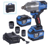 Гайковерт аккумуляторный, 3/4", 21 В, 1500 Нм, 2 аккумулятора 6 A и зарядное устройство, в кейсе  NORDBERG NE806K-3/4