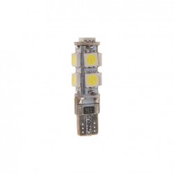 Автолампа T10W (W2,1x9,5d) 5 SMD 5050 WHITE 6000K с блокиратором ошибок CANbus 180лм  24V MEGAPOWER /10 /100
