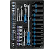 Набор ударных головок 1/2 и торцевых головок 1/4 с принадлежностями, ложемент, 40 предметов KING TONY 9-7540MR