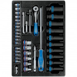 Набор ударных головок 1/2 и торцевых головок 1/4 с принадлежностями, ложемент, 40 предметов KING TONY 9-7540MR