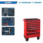 Набор инструментов GLORY в красной тележке, 152 предмета KING TONY 934-152MRV
