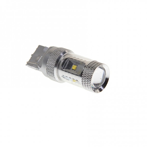 Автолампа W21W (W2.5*16q) 6 SMD WATTS CREE WHITE 6000K 480лм 12V MEGAPOWER /10 /50 OLD M-20393SW