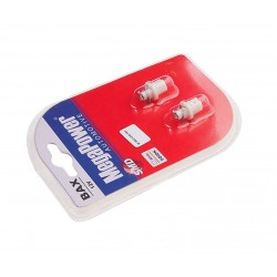 Автолампа T5 (W2*4.6d с патроном B8.5d) 1 SMD 3528  WHITE блистер (2шт) 6000K 18лм   12V MEGAPOWER /1 /50
