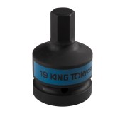 Насадка (бита) ударная торцевая 1, HEX, 19 мм, L = 80 мм KING TONY 801519M