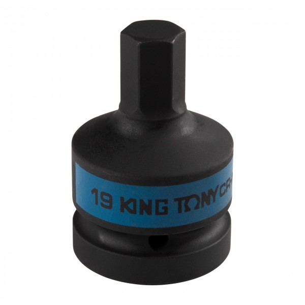 Насадка (бита) ударная торцевая 1, HEX, 19 мм, L = 80 мм KING TONY 801519M