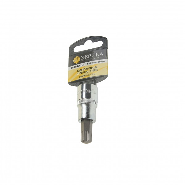 Насадка-вставка с битой Torx T55  1/2 22мм L=60мм (с держателем) ЭВРИКА /1/20 ER-94605H