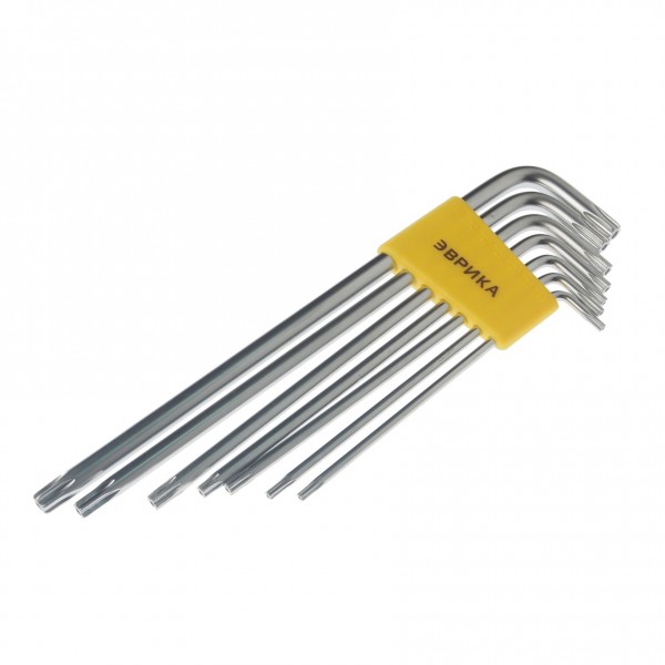 Набор ключей TORX : Г-образных экстра длинных T10-T40 7пр. ЭВРИКА /1/12/60 ER-25107XLT