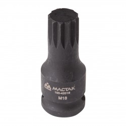 Торцевая насадка 1/2, SPLINE, M18 для болта задней ступицы VAG МАСТАК 100-42018