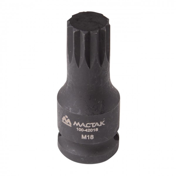 Торцевая насадка 1/2, SPLINE, M18 для болта задней ступицы VAG МАСТАК 100-42018