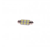 Автолампа C10W (SV8,5) 6 SMD 5050 WHITE 6000K 36мм 120лм   12V MEGAPOWER /10 /100