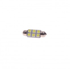 Автолампа C10W (SV8,5) 6 SMD 5050 WHITE 6000K 36мм 120лм   12V MEGAPOWER /10 /100