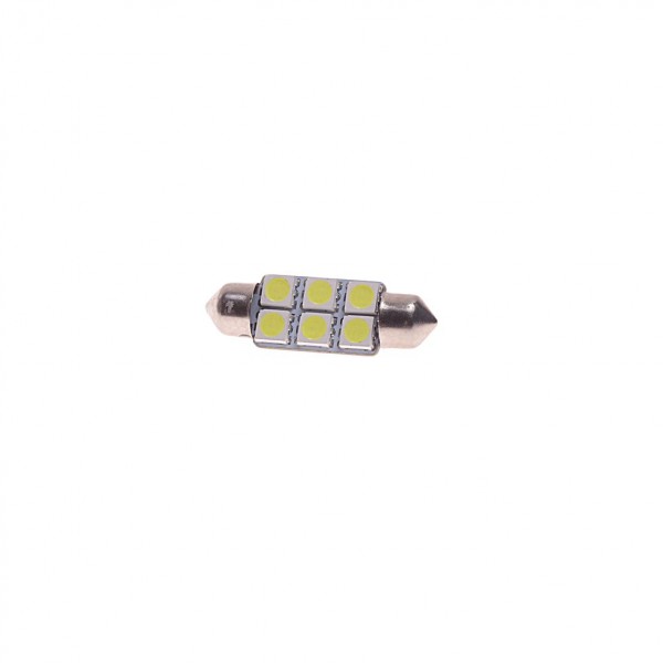 Автолампа C10W (SV8,5) 6 SMD 5050 WHITE 6000K 36мм 120лм   12V MEGAPOWER /10 /100 M-85175W