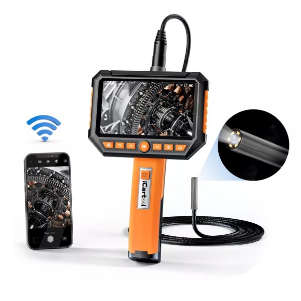 Видеоэндоскоп промышленный, экран 5, 1 камера, 2Мп, 1920х1080, 1м, 3.9 мм сменный зонд iCartool IC-V116C