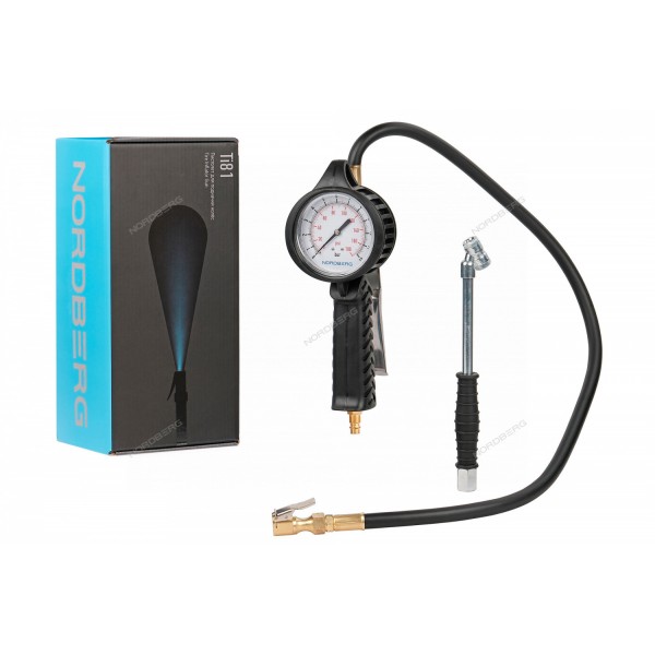 Пистолет профессиональный для подкачки колес, универсальный для легковых и грузовых авто NORDBERG Ti81