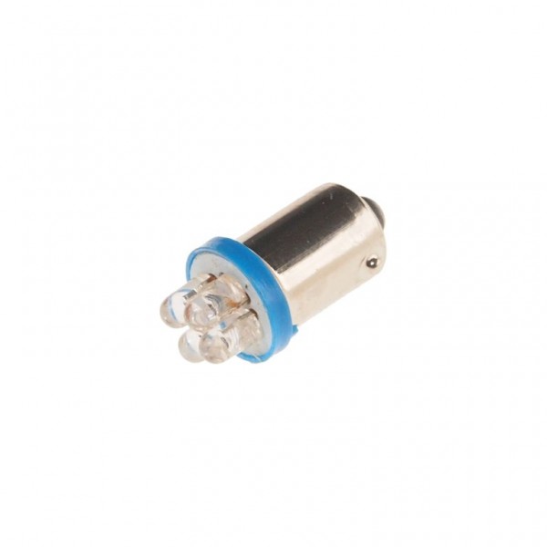 Автолампа T4W (BA9s) 4 LED BLUE 10лм 12V MEGAPOWER /10 /100 OLD M-90123B