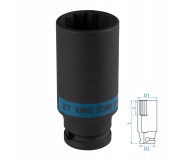 Головка торцевая ударная глубокая двенадцатигранная 1/2, 27 мм KING TONY 443027M