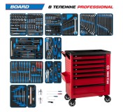 Набор инструментов 325 предметов, BOARD, в красной тележке KING TONY 9G38-325MRVR