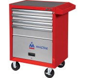 Тележка инструментальная, 4 выдвижных ящика и отсек, ОПТИМА, красная МАСТАК 522-04581MR