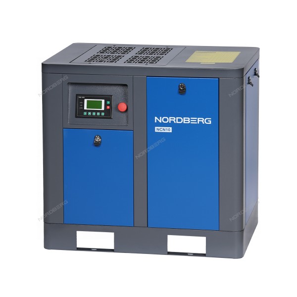 Компрессор винтовой, 7,5 кВт, 10 бар, 850 л/мин, IP55, без ресивера NORDBERG NCN10
