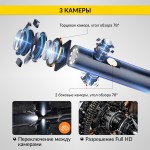 Видеоэндоскоп промышленный, экран 5, 3 камеры, 2Мп, 1920х1080, 1м, 8 мм сменный зонд iCartool IC-V116A