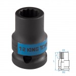 Головка торцевая ударная двенадцатигранная 1/2, 12 мм KING TONY 453012M