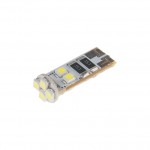 Автолампа T10W (W2,1x9,5d) 8 SMD 3528 WHITE 6000K с блокиратором ошибок CANbus 144лм   12V MEGAPOWER /10 /100 M-70222W