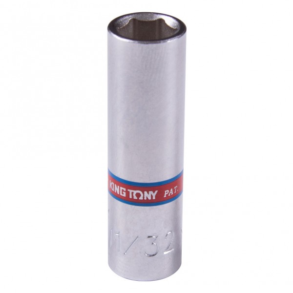 Головка торцевая глубокая шестигранная 1/4, 11/32, дюймовая KING TONY 223511S
