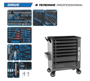 Набор инструментов 251 предмет, DRIVE, в серой тележке KING TONY 9G38-251MRVG