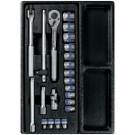 Набор торцевых головок 3/8 с принадлежностями, ложемент, 23 предмета KING TONY 9-3523MR