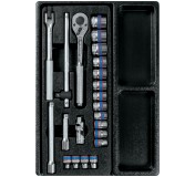 Набор торцевых головок 3/8 с принадлежностями, ложемент, 23 предмета KING TONY 9-3523MR