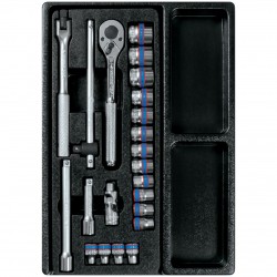 Набор торцевых головок 3/8 с принадлежностями, ложемент, 23 предмета KING TONY 9-3523MR