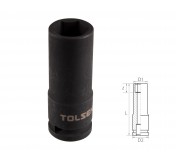 Головка торцевая ударная глубокая шестигранная 1/2, 19 мм TOLSEN TT18269