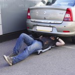 Лежак ремонтный, подкатной, пластиковый, серый OPT-40130G