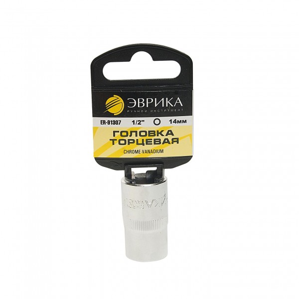 Головка торцевая 14мм 1/2" 6-гранная L=40мм (с держателем) ЭВРИКА  1/160 ER-91307H