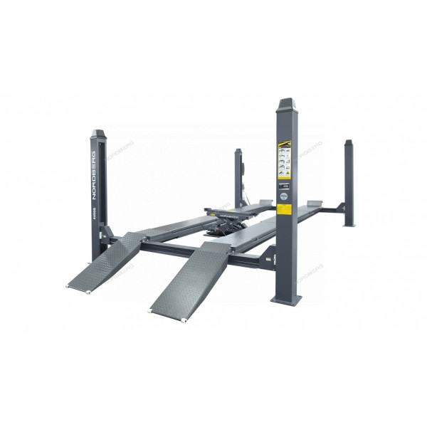 Подъемник 4-стоечный 5 т, c ручной траверсой 3 т N433, для сход-развала, 380 В, мех. снятие, серый NORDBERG 4450_MG(M)