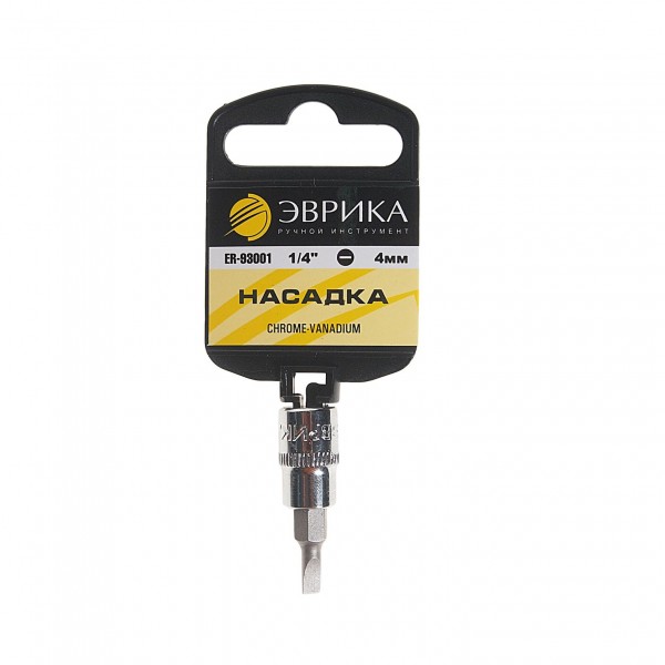 Насадка  1/4" DR шлиц 4мм (с держателем) ЭВРИКА 1/240 ER-93001H