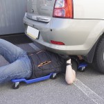 Лежак ремонтный, подкатной, пластиковый, синий OPT-40130B