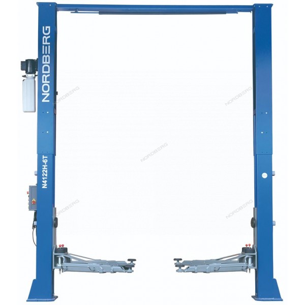 Подъемник двухстоечный 6 т HIGH, верхняя синхронизация, 380 В, синий NORDBERG N4122H1E-6B_380
