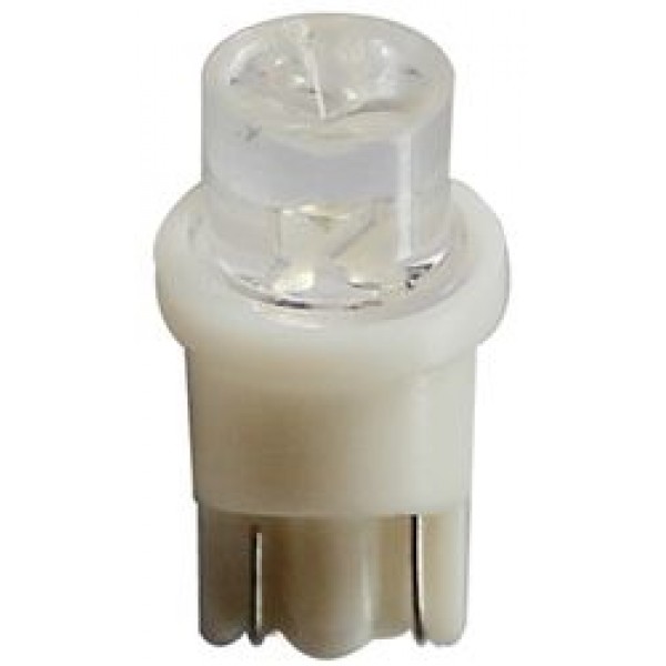 Автолампа T10W (W2,1x9,5d) 1 LED CONCAVE WHITE 6000K 10лм  24V MEGAPOWER /10 /100 M-10312W-24