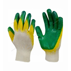 Перчатки х/б с двойным латексным покрытием ЛЮКС, р.9, 13 класс вязки Россия CT25l2_LUX9