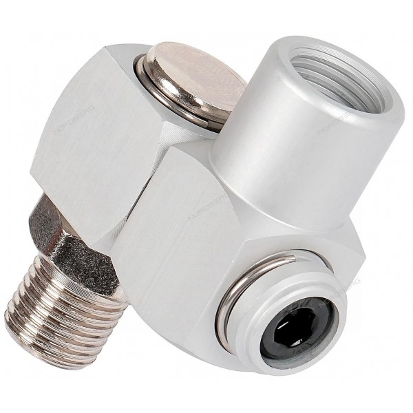 Переходник резьбовой M1/4" - F1/4" шарнирный 360 градусов NPMM22S