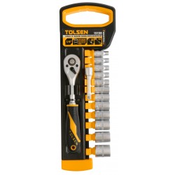 Набор торцевых головок с трещоткой 1/4, 4-14 мм, 14 предметов TOLSEN TT15150