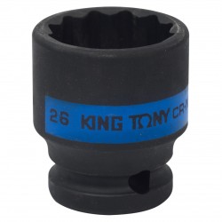 Головка торцевая ударная двенадцатигранная 1/2, 26 мм KING TONY 453026M