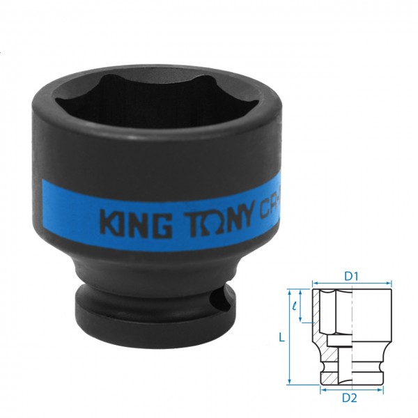 Головка торцевая ударная шестигранная 1/2, 35 мм KING TONY 453535M
